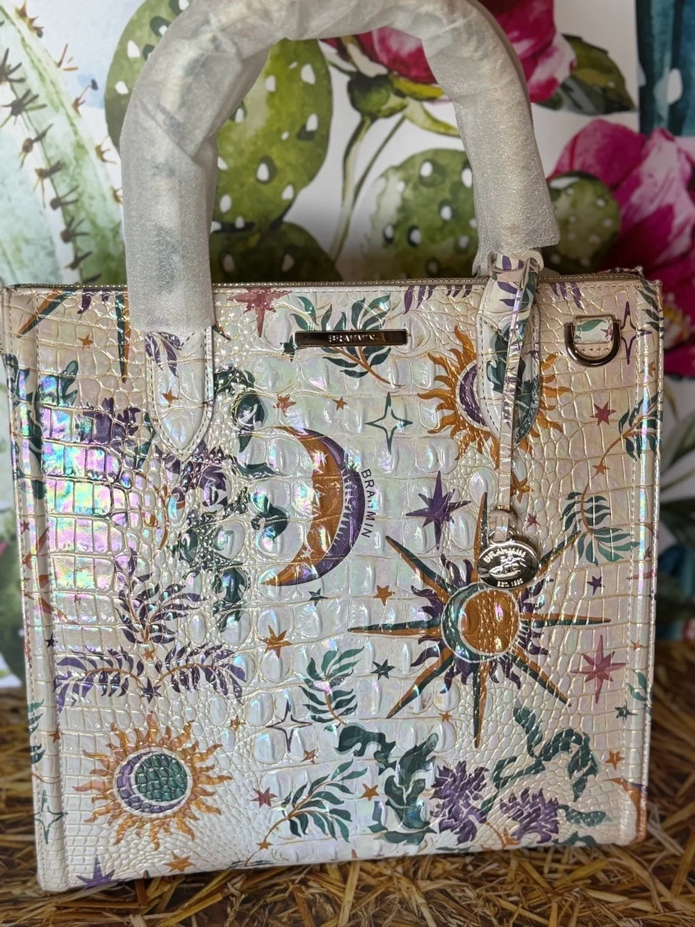 Brahmin Large Caroline Vitality Melbourne NWT Moon Stars Sun Celestial - Picture 3 of 13